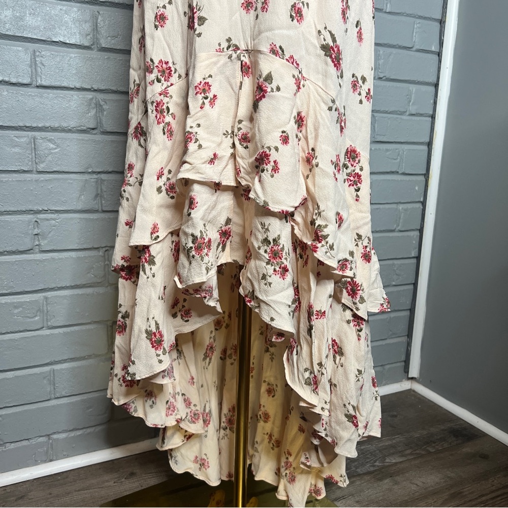 Vici Floral-Print Ruffle Midi High-Low Dress Size Small - Picture 5 of 16